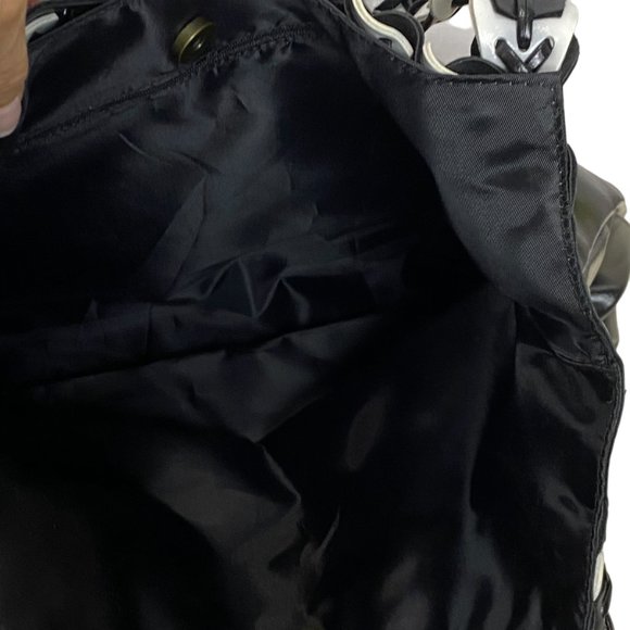 Women's Black and White Merona Double Shoulder Strap Handbag - Picture 5 of 13